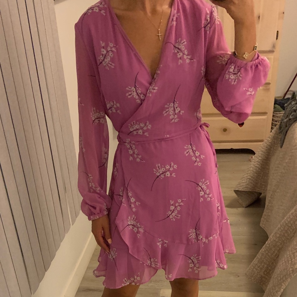 LUSH Floral Tie Front Dress